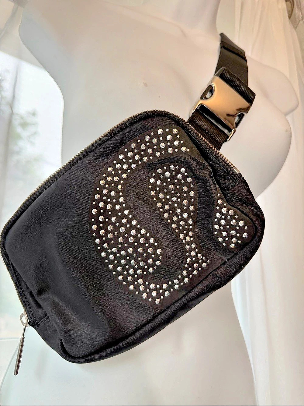 lululemon Black Rhinestone Crossbody Bag Like New